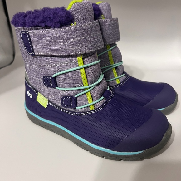 3M Thinsulate Purple and Green Kids Snow Boots - Picture 2 of 8